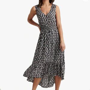 EUC Lucky Brand Black & White Floral Print Sleeveless Felice Dress in Women's 1X